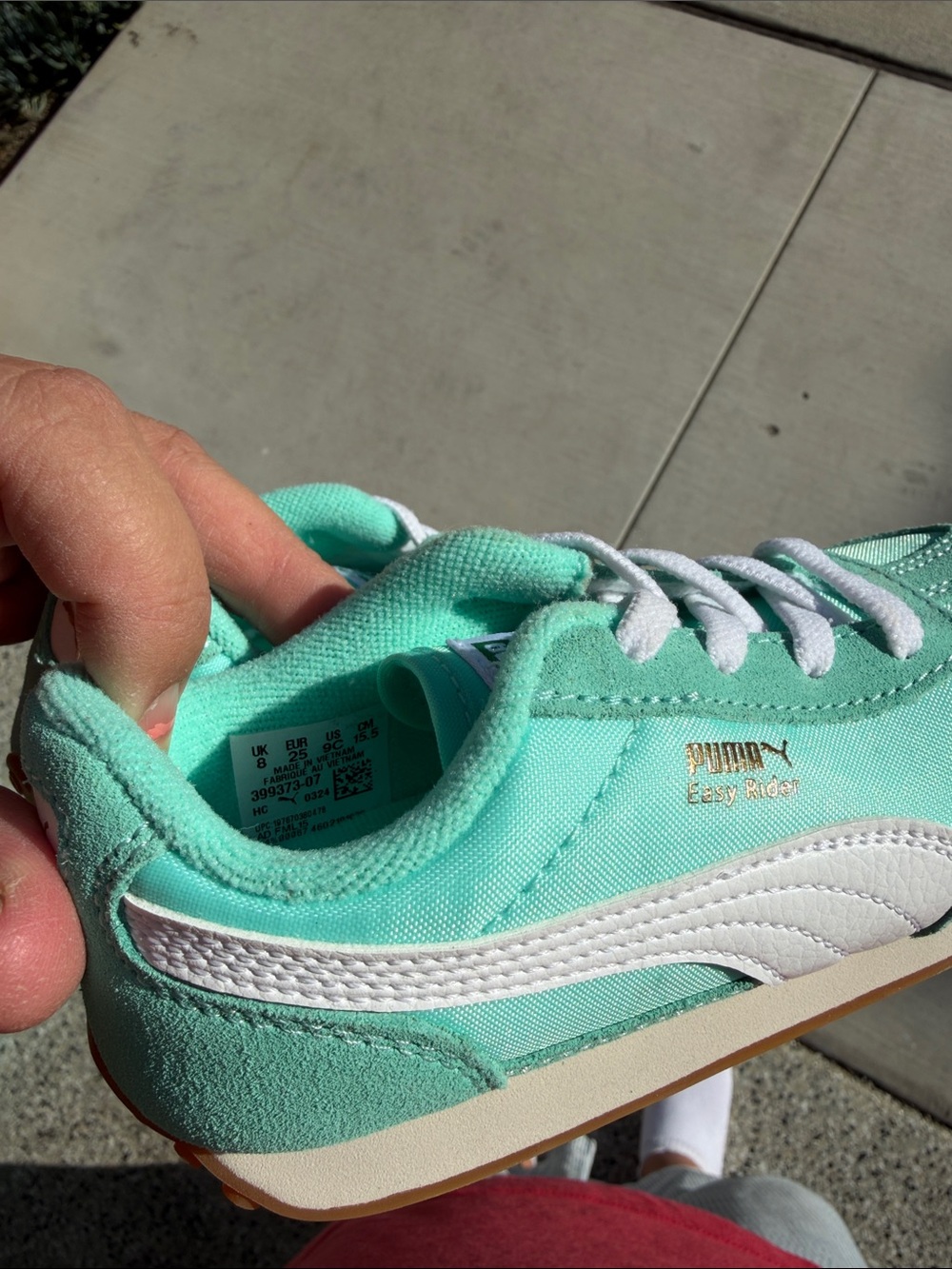 Puma Mint Green and White Easy Rider Kids Sneakers TODDLER SIZE 9 - Picture 7 of 7